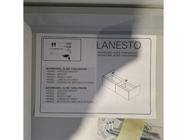 4x badmeubel dekker, lanesto, glans wit - afbeelding 6 van  6