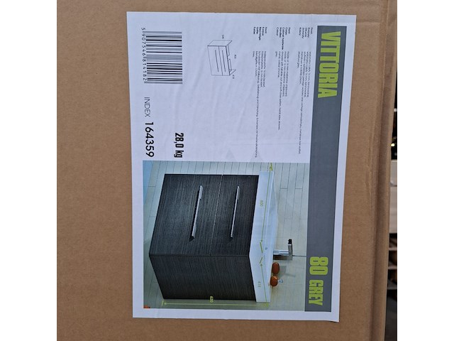 4x badmeubel vittoria, 80 grey, grijs - afbeelding 8 van  8