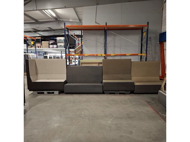 4x bank, beige / antraciet - afbeelding 1 van  6