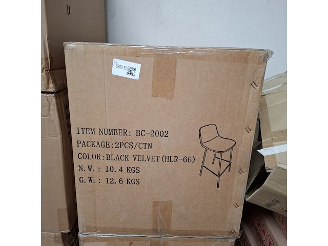 4x barkruk bc-2002, zwart - afbeelding 2 van  4