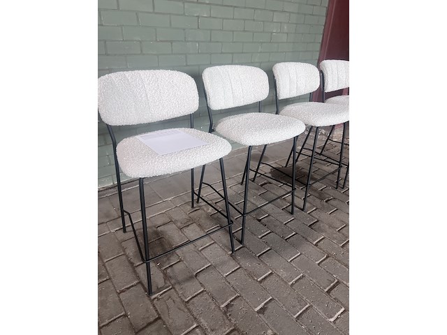 4x barkruk boucle zwart onderstel, vanharte, jolien - afbeelding 3 van  10