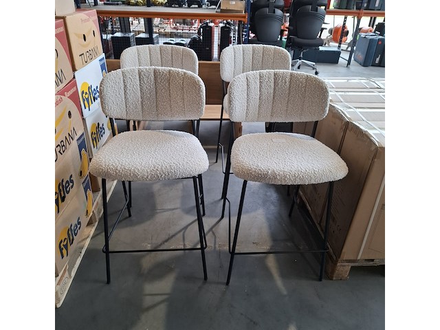 4x barkruk boucle zwart onderstel, vanharte, jolien - afbeelding 5 van  10