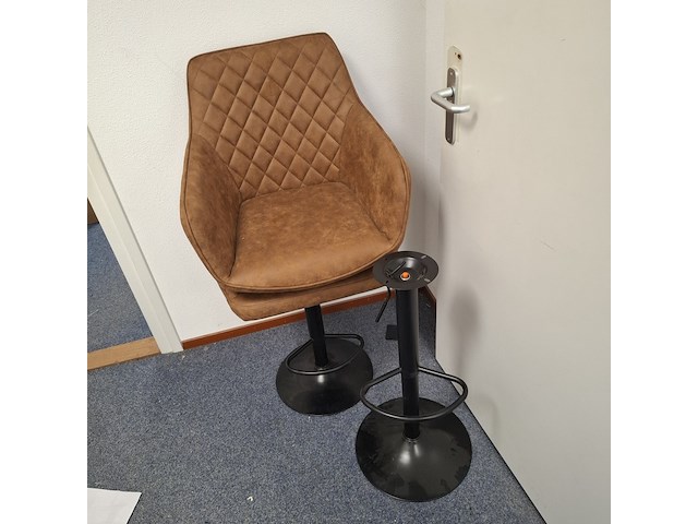 4x barkruk cognac - afbeelding 4 van  5