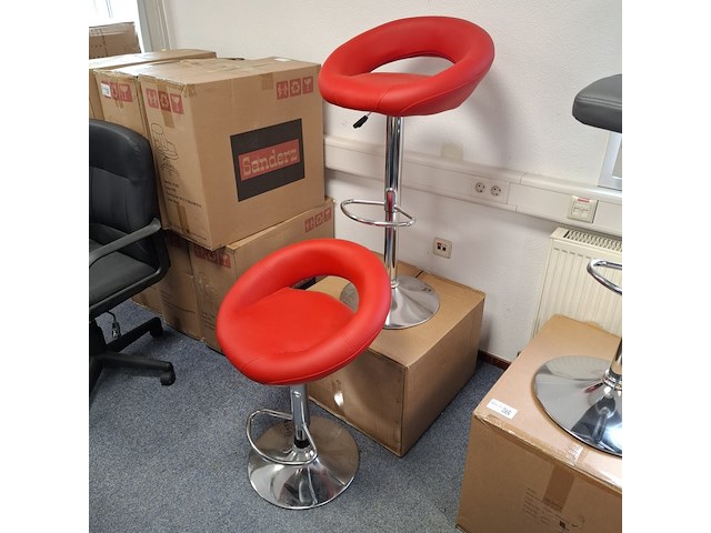 4x barkruk rood - afbeelding 1 van  5