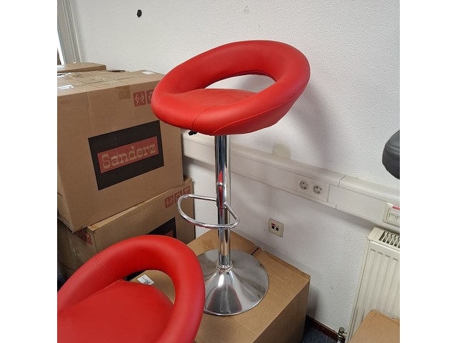 4x barkruk rood - afbeelding 2 van  5