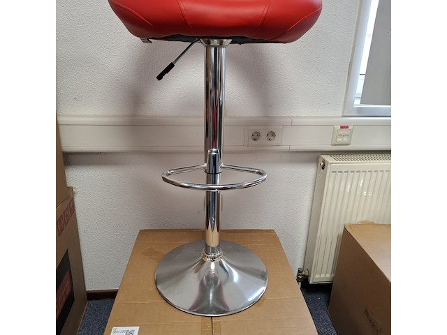 4x barkruk rood - afbeelding 4 van  5