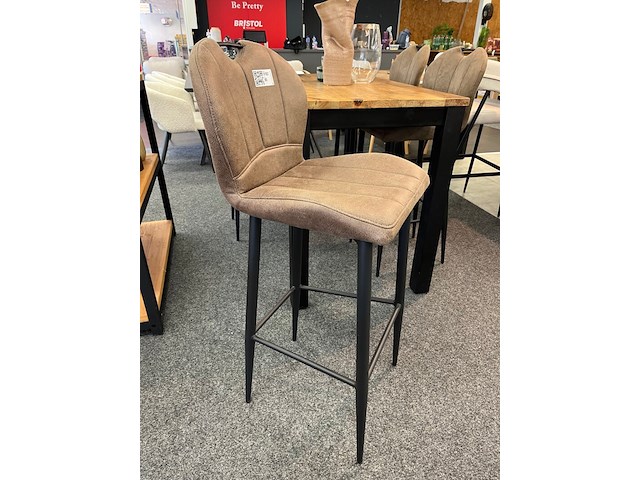 4x barkruk rose, microvezel, taupe - afbeelding 1 van  2