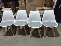 4x binnen of buiten stoelen, grijs/wit - afbeelding 1 van  5