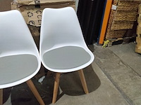 4x binnen of buiten stoelen, grijs/wit - afbeelding 2 van  5