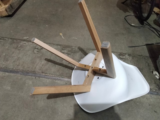 4x binnen of buiten stoelen, grijs/wit - afbeelding 3 van  5