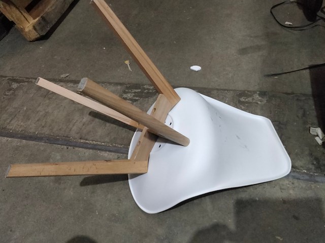 4x binnen of buiten stoelen, grijs/wit - afbeelding 4 van  5