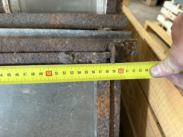 4x boogvormig uitklapbaar stalraam, historisch, wit/roest, 63 cm breed; 43-49 cm hoog - afbeelding 5 van  6