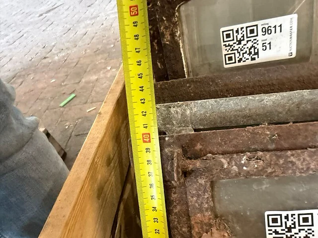 4x boogvormig uitklapbaar stalraam, historisch, wit/roest, 63 cm breed; 43-49 cm hoog - afbeelding 6 van  6