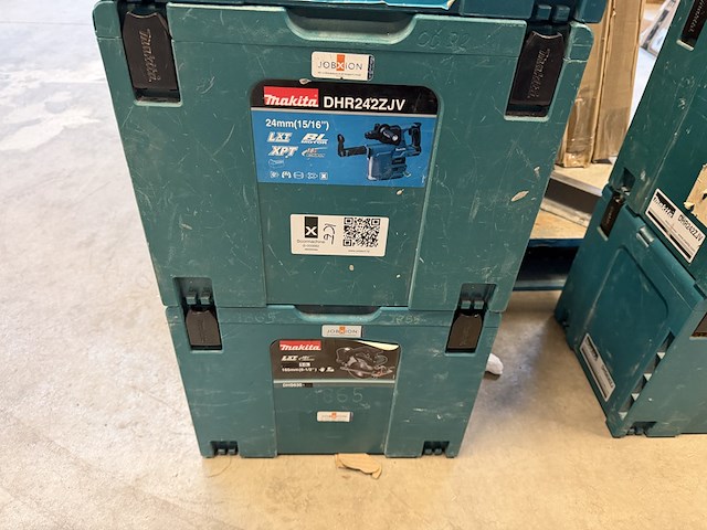 4x bouwgereedschap in koffer, 1x lader makita, ddf484rt3j, djv182zj, dhr242zjv, dhs630zj - afbeelding 4 van  5