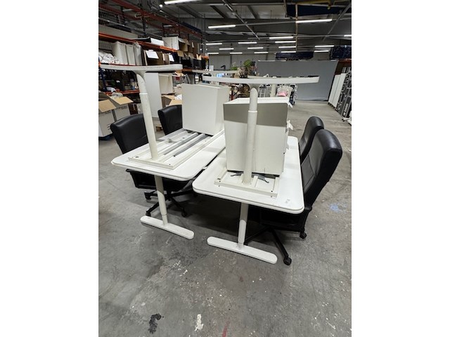 4x bureau met bureaustoel ikea, wit - afbeelding 2 van  10