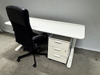 4x bureau met bureaustoel ikea, wit