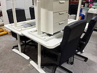 4x bureau met bureaustoel ikea, wit - afbeelding 8 van  10