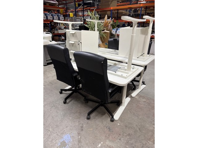 4x bureau met bureaustoel ikea, wit - afbeelding 10 van  10