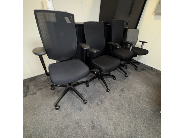 4x bureaustoel dauphin en comforto, zwart - afbeelding 2 van  6
