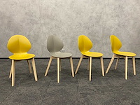 4x calligaris basil - eetkamerstoel - mosterd/ antraciet - afbeelding 1 van  8