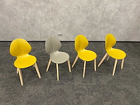 4x calligaris basil - eetkamerstoel - mosterd/ antraciet - afbeelding 3 van  8