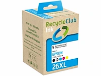 4x cartridge compatibel met epson multipack 26 xl, recycleclub