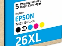 4x cartridge compatibel met epson multipack 26 xl, recycleclub - afbeelding 2 van  2