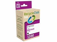 4x cartridges voor brother lc-1100 zwart, recycleclub, zwart
