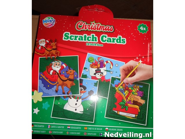4x christmas scratch kaarten 4x - afbeelding 3 van  3