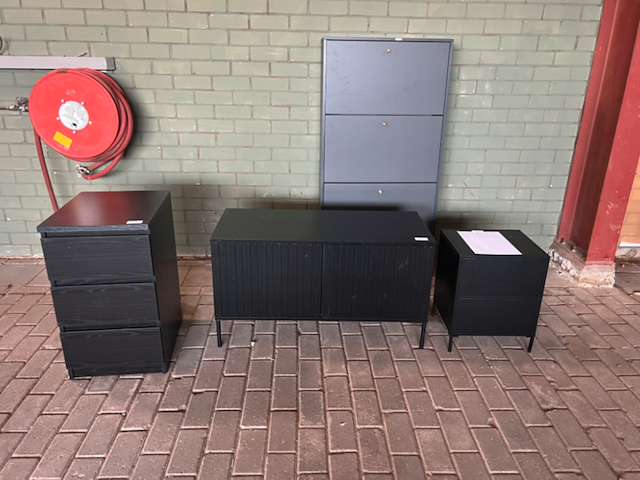 4x combinatie kasten en tv meubel, woood en byfonq, zwart - afbeelding 1 van  4