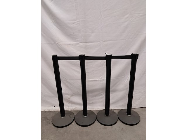 4x crowd control / afzetpaaltjes, showgear, showgear pro 2m, zwart - afbeelding 2 van  4