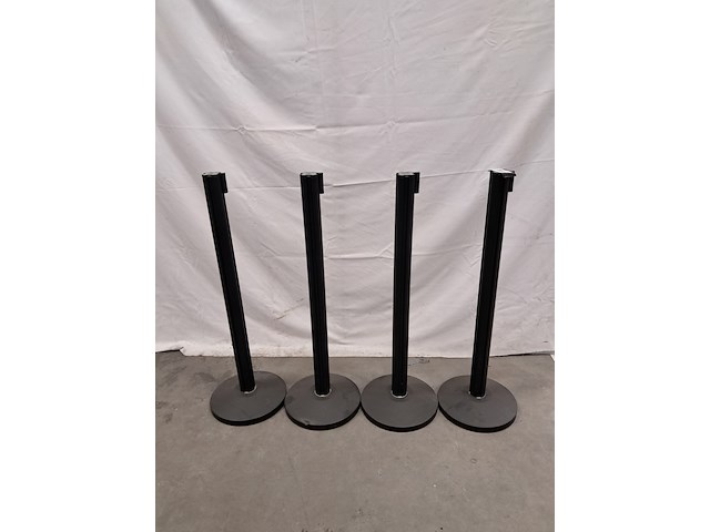 4x crowd control / afzetpaaltjes, showgear, showgear pro 2m, zwart - afbeelding 1 van  4