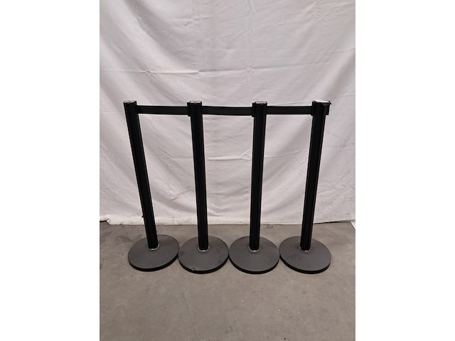 4x crowd control / afzetpaaltjes, showgear, showgear pro 2m, zwart - afbeelding 2 van  4