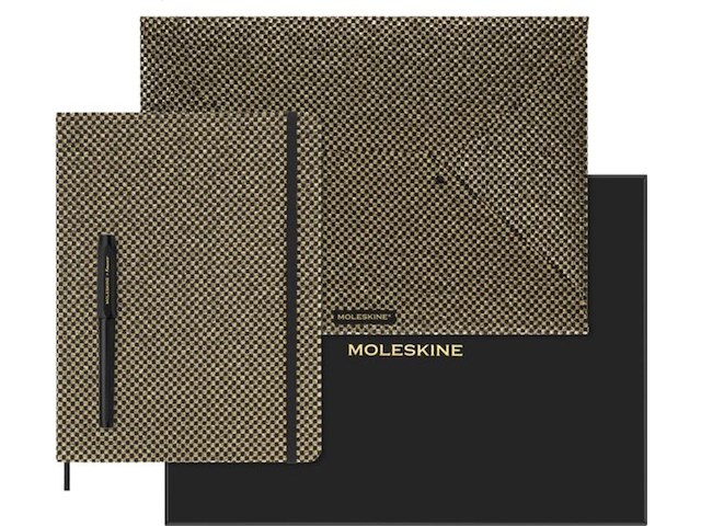 4x documentenmap moleskine, shine collection, goud/zwart - afbeelding 1 van  3