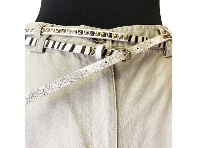 4x dozen dames leren riemen – lang en smal, panter / zebra print, diverse maten - afbeelding 3 van  3