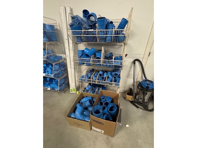 4x draadmand met pvc bochten en t-stukken, dykasono, blauw - afbeelding 1 van  10