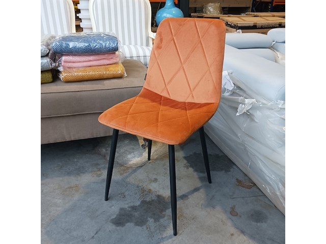 4x eetkamer stoel - ruit, bruin, 2025 - afbeelding 1 van  2