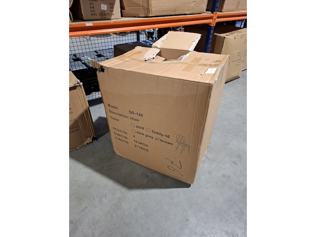 4x eetkamer stoel - ruit, bruin, 2025 - afbeelding 2 van  2