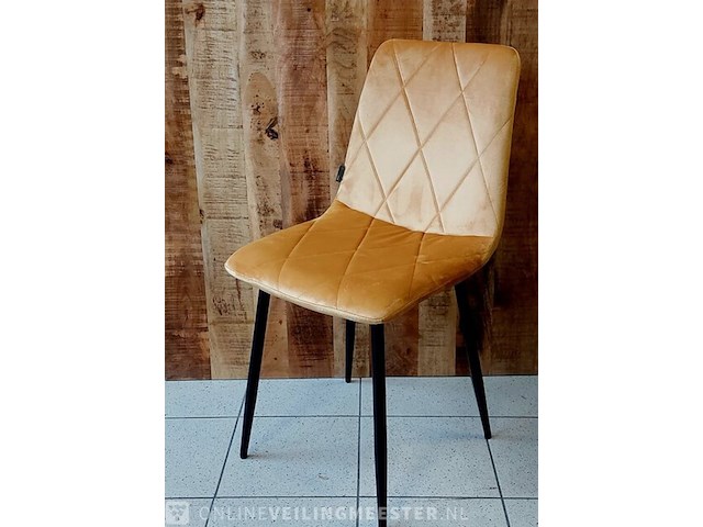 4x eetkamer stoel - ruit, geel, 2025 - afbeelding 1 van  2