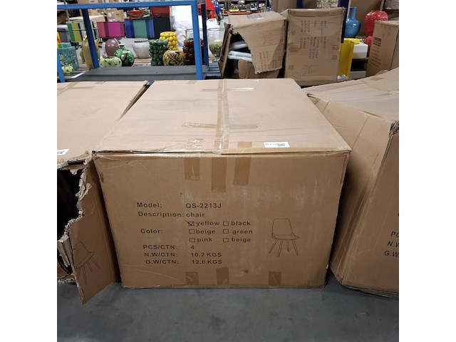 4x eetkamer stoel velvet, geel, 2025 - afbeelding 2 van  2