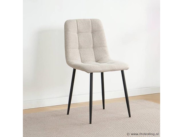 4x eetkamerstoel billy zonder arm - boucle alpine 01 beige - afbeelding 2 van  5