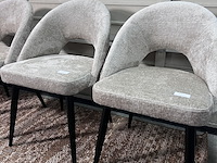 4x eetkamerstoel chenille, kave home, mael, beige - afbeelding 2 van  2