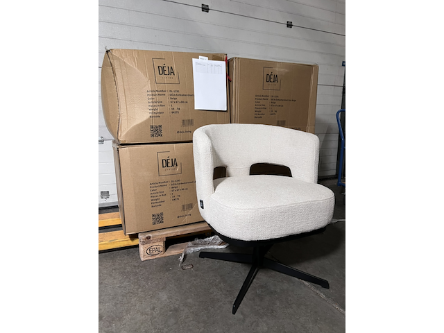 4x eetkamerstoel, déja living, léo, beige - afbeelding 3 van  4