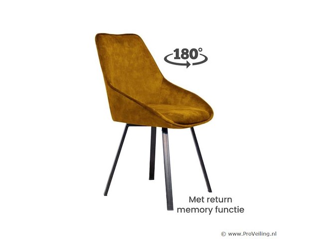 4x eetkamerstoel don zonder arm - draaibaar - adore goud / geel - afbeelding 1 van  4