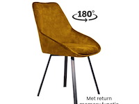 4x eetkamerstoel don zonder arm - draaibaar - adore goud / geel - afbeelding 1 van  4