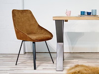 4x eetkamerstoel don zonder arm - draaibaar - adore goud / geel - afbeelding 4 van  4