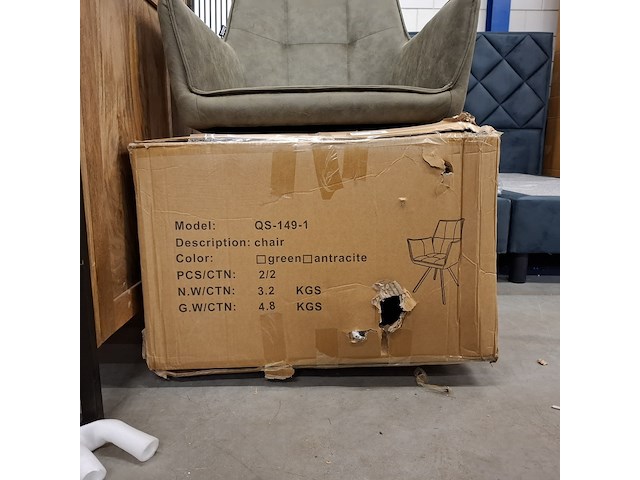 4x eetkamerstoel, draaibaar, groen - afbeelding 5 van  5