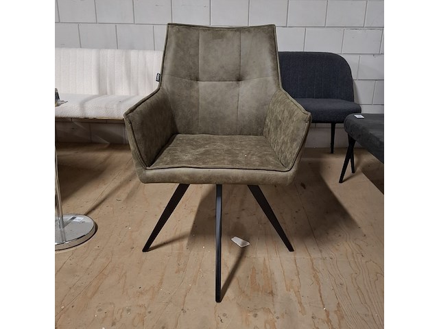 4x eetkamerstoel, draaibaar groen - afbeelding 2 van  4