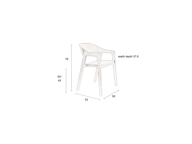 4x eetkamerstoel dutchbone, westlake, walnoot - afbeelding 4 van  5