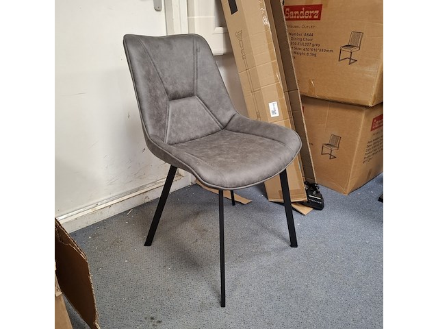 4x eetkamerstoel grijs - afbeelding 1 van  4